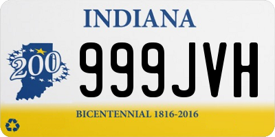 IN license plate 999JVH