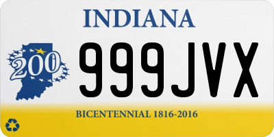 IN license plate 999JVX