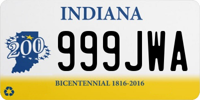 IN license plate 999JWA