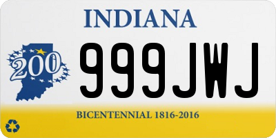 IN license plate 999JWJ