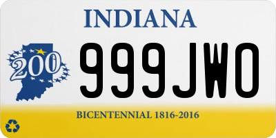 IN license plate 999JWO