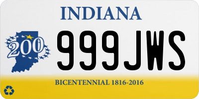 IN license plate 999JWS