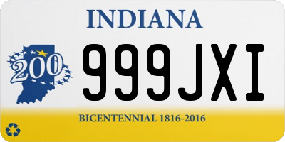 IN license plate 999JXI