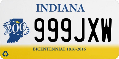 IN license plate 999JXW