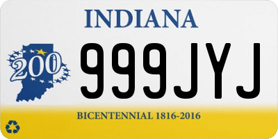 IN license plate 999JYJ