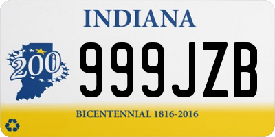 IN license plate 999JZB