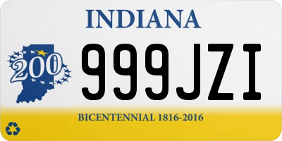 IN license plate 999JZI