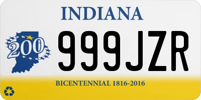 IN license plate 999JZR