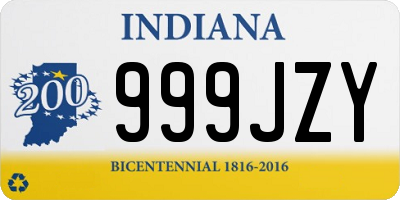 IN license plate 999JZY