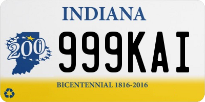 IN license plate 999KAI