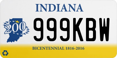 IN license plate 999KBW