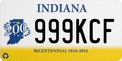 IN license plate 999KCF