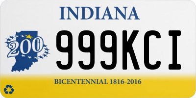 IN license plate 999KCI