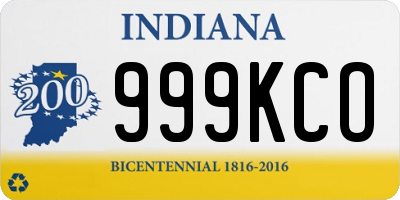 IN license plate 999KCO