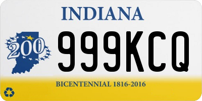 IN license plate 999KCQ