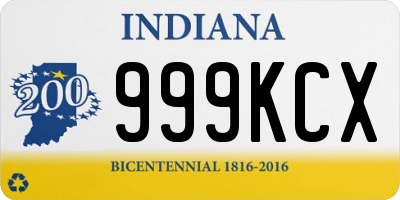 IN license plate 999KCX