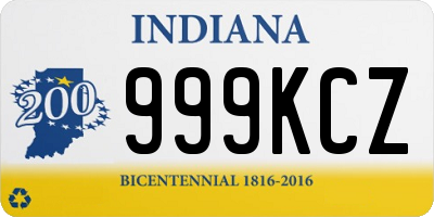 IN license plate 999KCZ