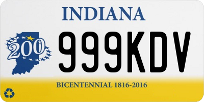 IN license plate 999KDV