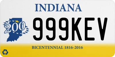 IN license plate 999KEV