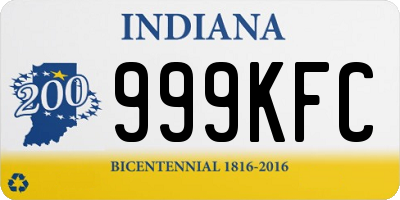IN license plate 999KFC
