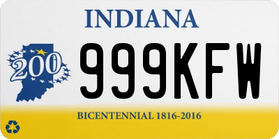 IN license plate 999KFW