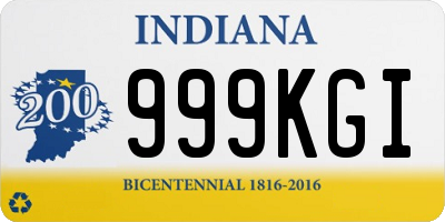 IN license plate 999KGI