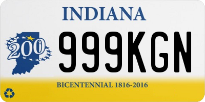 IN license plate 999KGN