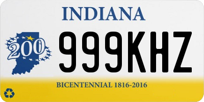 IN license plate 999KHZ