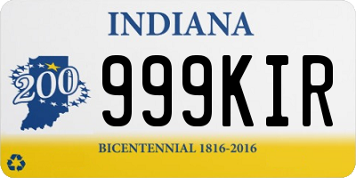 IN license plate 999KIR
