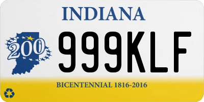 IN license plate 999KLF