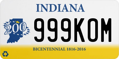 IN license plate 999KOM