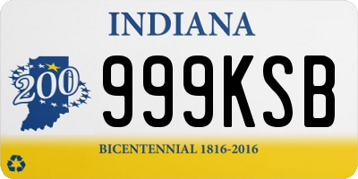 IN license plate 999KSB