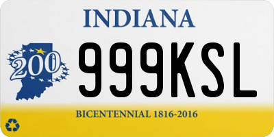 IN license plate 999KSL