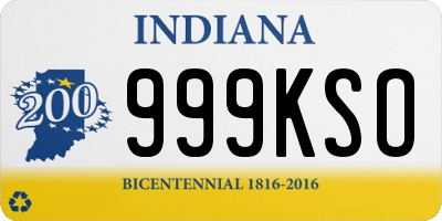 IN license plate 999KSO