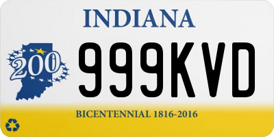 IN license plate 999KVD