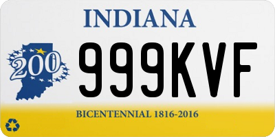 IN license plate 999KVF