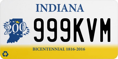 IN license plate 999KVM