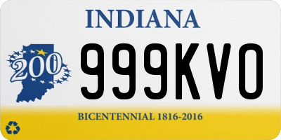 IN license plate 999KVO