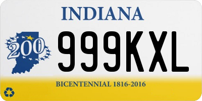 IN license plate 999KXL