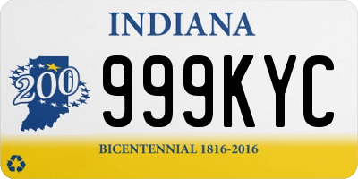 IN license plate 999KYC