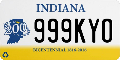 IN license plate 999KYO