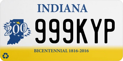 IN license plate 999KYP