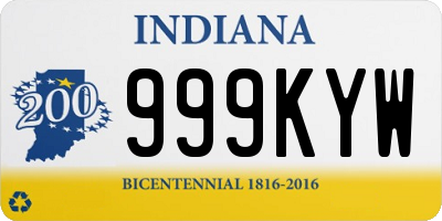 IN license plate 999KYW