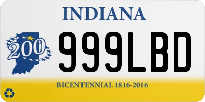 IN license plate 999LBD