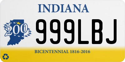 IN license plate 999LBJ