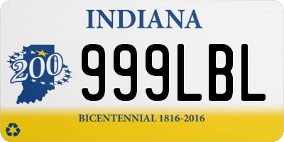 IN license plate 999LBL