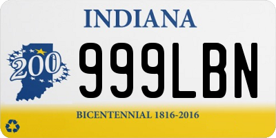 IN license plate 999LBN