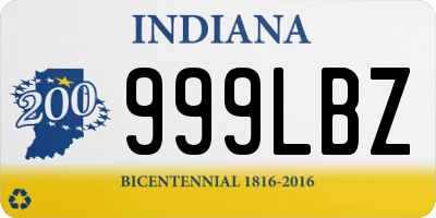 IN license plate 999LBZ