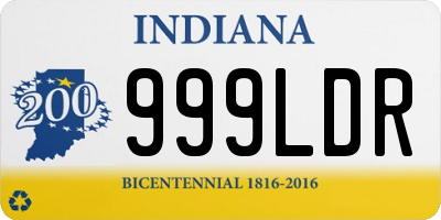 IN license plate 999LDR