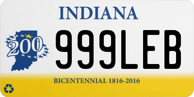 IN license plate 999LEB